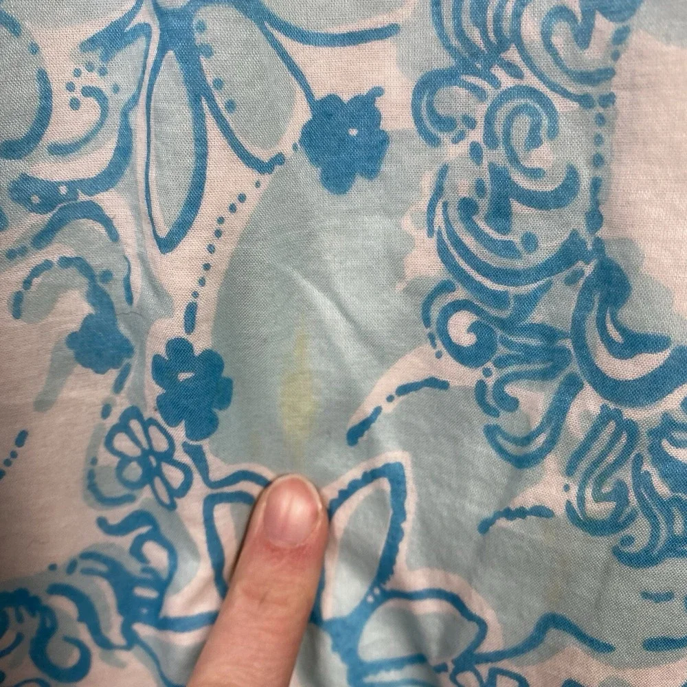 Vintage Lilly Pulitzer Tank Top Spaghetti Women 8 Blue Golden Lion Y2K Coastal - Picture 5 of 6